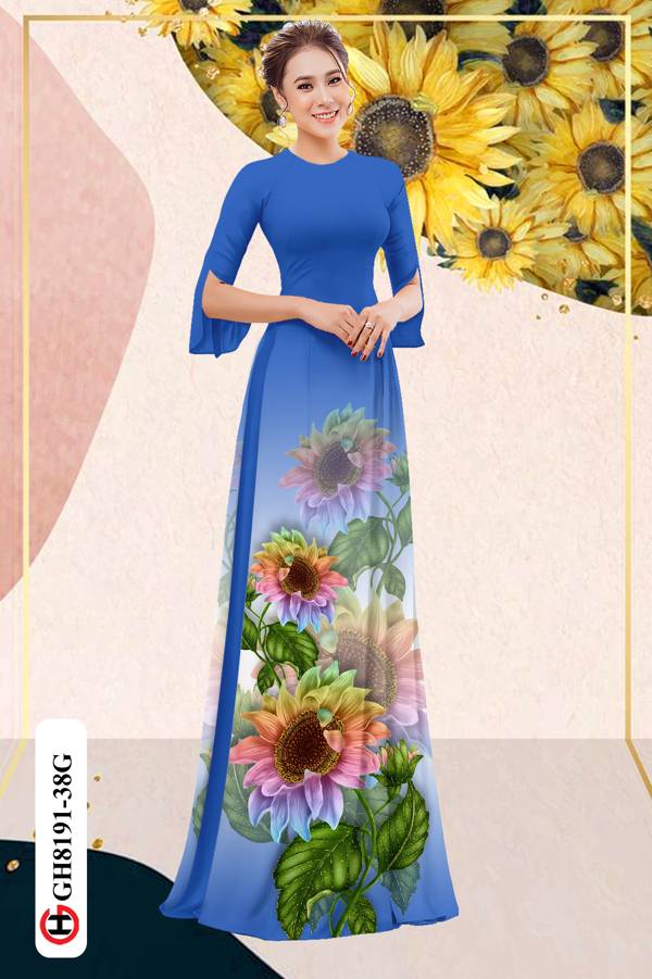 Vải Áo Dài Hoa Hướng Dương Độc Đáo AD GH8191 37 Vải Áo Dài Hoa Hướng Dương Độc Đáo AD GH8191