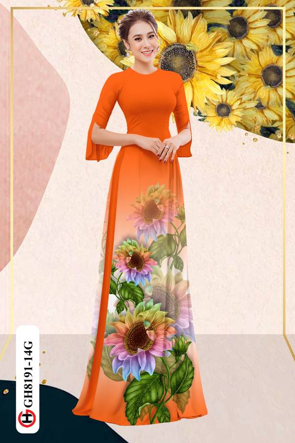 Vải Áo Dài Hoa Hướng Dương Độc Đáo AD GH8191 39 Vải Áo Dài Hoa Hướng Dương Độc Đáo AD GH8191