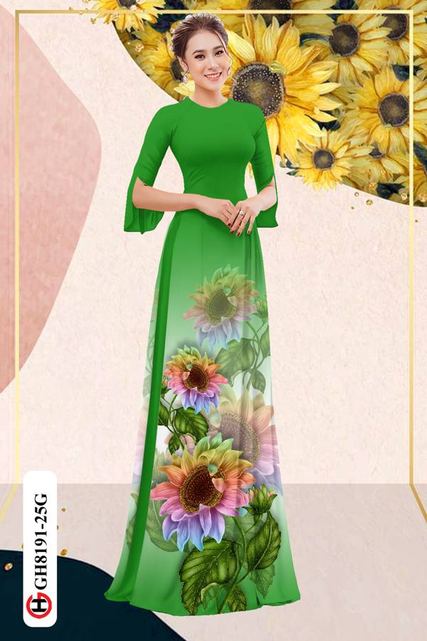 Vải Áo Dài Hoa Hướng Dương Độc Đáo AD GH8191 38 Vải Áo Dài Hoa Hướng Dương Độc Đáo AD GH8191
