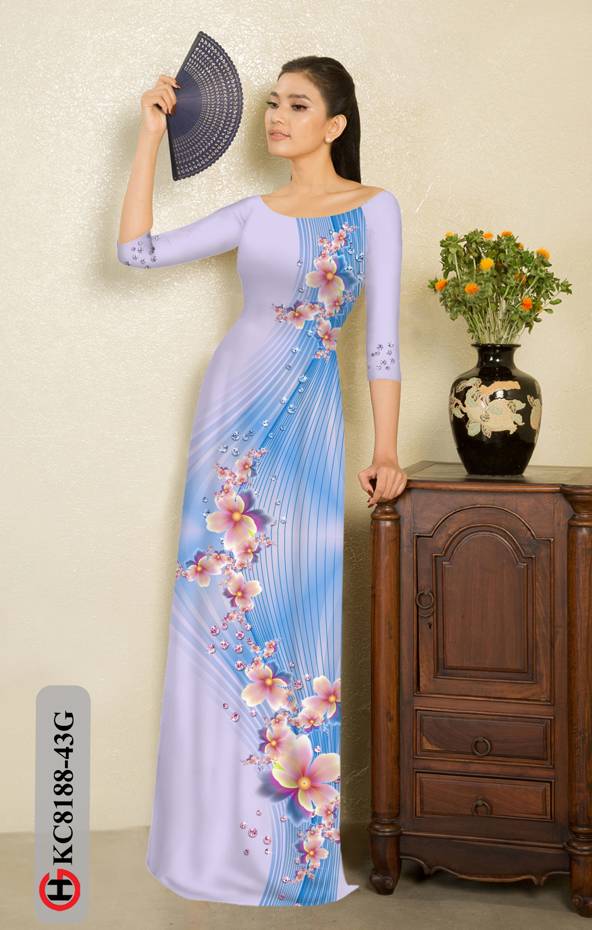 Vải Áo Dài Hoa In 3D Mới Ra AD KC8188 39 Vải Áo Dài Hoa In 3D Mới Ra AD KC8188