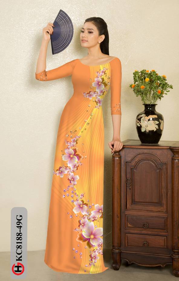 Vải Áo Dài Hoa In 3D Mới Ra AD KC8188 41 Vải Áo Dài Hoa In 3D Mới Ra AD KC8188