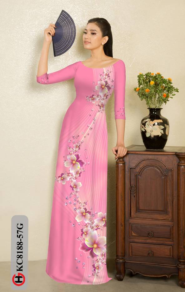 Vải Áo Dài Hoa In 3D Mới Ra AD KC8188 43 Vải Áo Dài Hoa In 3D Mới Ra AD KC8188