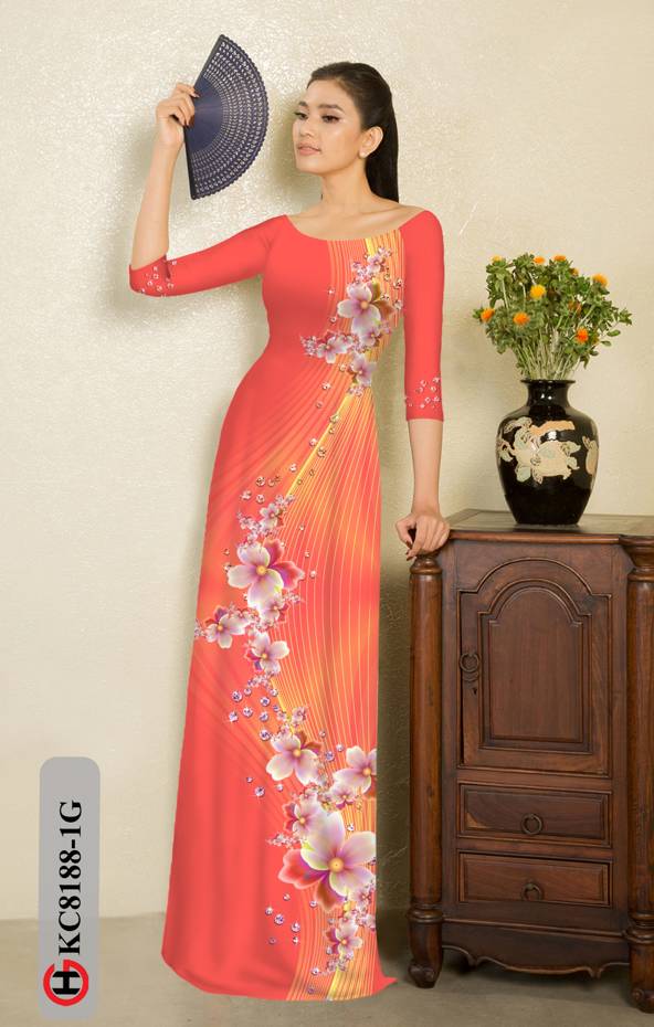 Vải Áo Dài Hoa In 3D Mới Ra AD KC8188 46 Vải Áo Dài Hoa In 3D Mới Ra AD KC8188