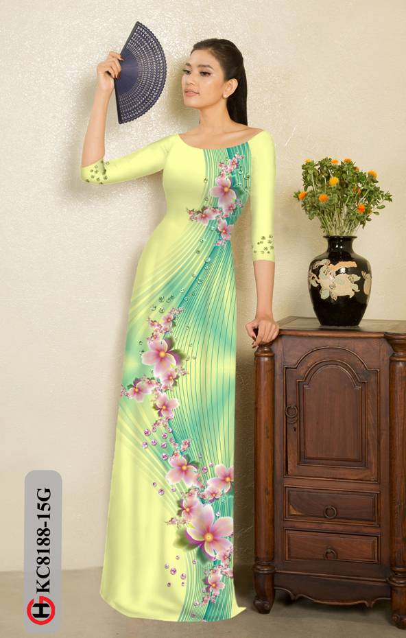 Vải Áo Dài Hoa In 3D Mới Ra AD KC8188 49 Vải Áo Dài Hoa In 3D Mới Ra AD KC8188