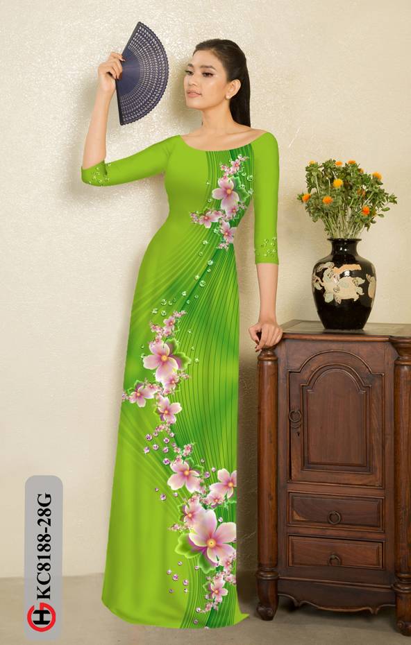 Vải Áo Dài Hoa In 3D Mới Ra AD KC8188 51 Vải Áo Dài Hoa In 3D Mới Ra AD KC8188