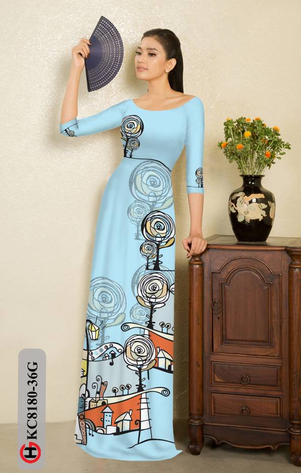 Vải Áo Dài Hoa Hồng Thiết Kế 2021 AD KC8180 36 Vải Áo Dài Hoa Hồng Thiết Kế 2021 AD KC8180