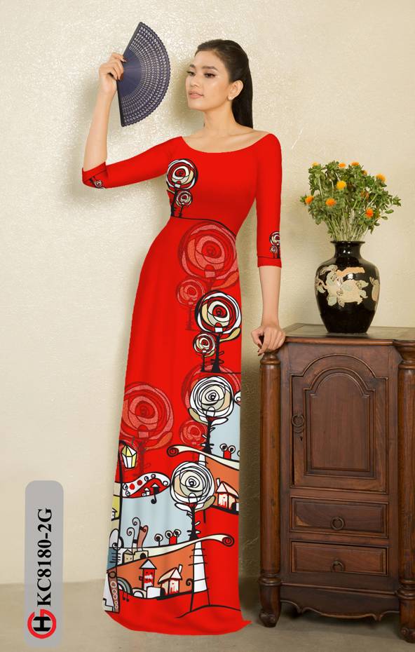 Vải Áo Dài Hoa Hồng Thiết Kế 2021 AD KC8180 43 Vải Áo Dài Hoa Hồng Thiết Kế 2021 AD KC8180