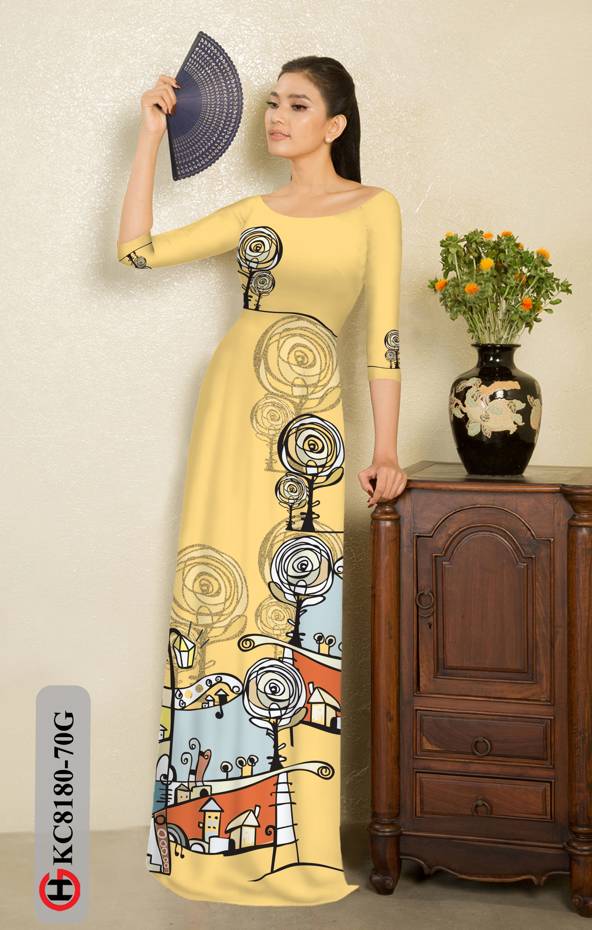 Vải Áo Dài Hoa Hồng Thiết Kế 2021 AD KC8180 42 Vải Áo Dài Hoa Hồng Thiết Kế 2021 AD KC8180
