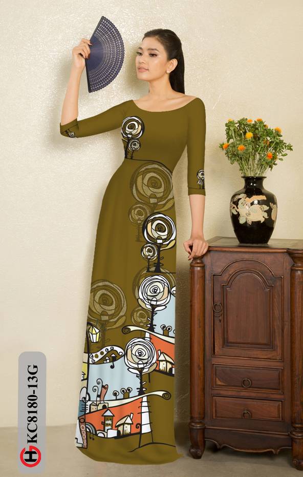 Vải Áo Dài Hoa Hồng Thiết Kế 2021 AD KC8180 45 Vải Áo Dài Hoa Hồng Thiết Kế 2021 AD KC8180
