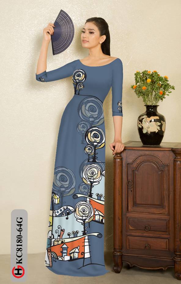 Vải Áo Dài Hoa Hồng Thiết Kế 2021 AD KC8180 41 Vải Áo Dài Hoa Hồng Thiết Kế 2021 AD KC8180