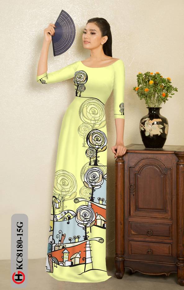 Vải Áo Dài Hoa Hồng Thiết Kế 2021 AD KC8180 46 Vải Áo Dài Hoa Hồng Thiết Kế 2021 AD KC8180
