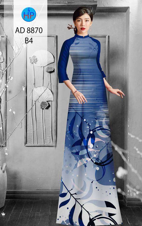 Vải Áo Dài Hoa Văn Thiết Kế 2021 AD 8870 40 Vải Áo Dài Hoa Văn Thiết Kế 2021 AD 8870