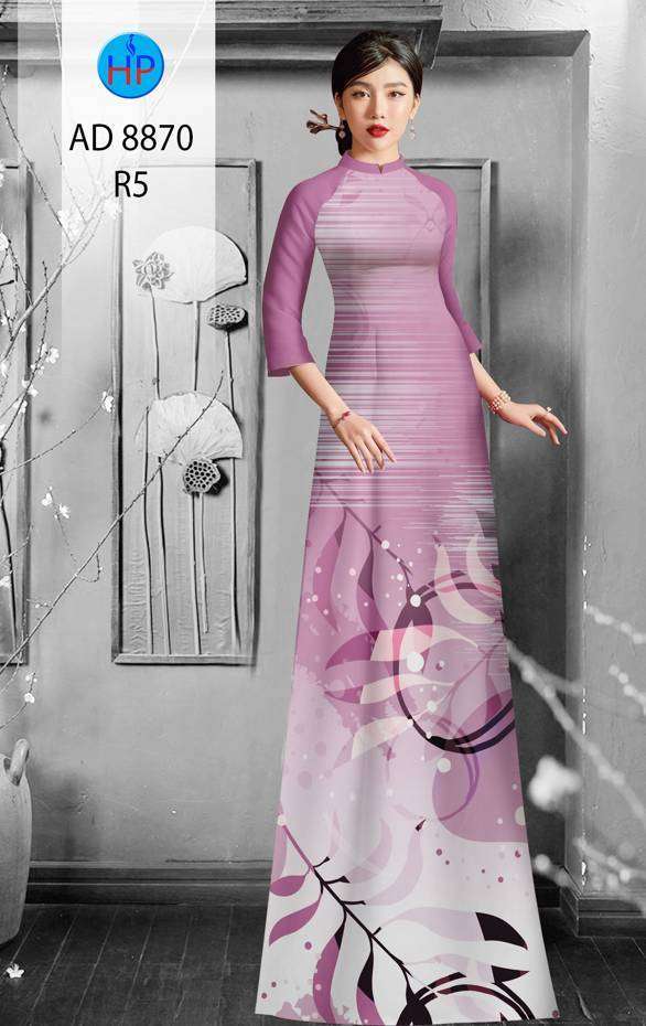 Vải Áo Dài Hoa Văn Thiết Kế 2021 AD 8870 55 Vải Áo Dài Hoa Văn Thiết Kế 2021 AD 8870