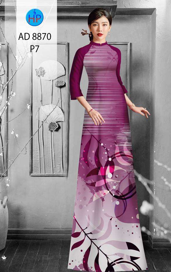 Vải Áo Dài Hoa Văn Thiết Kế 2021 AD 8870 52 Vải Áo Dài Hoa Văn Thiết Kế 2021 AD 8870