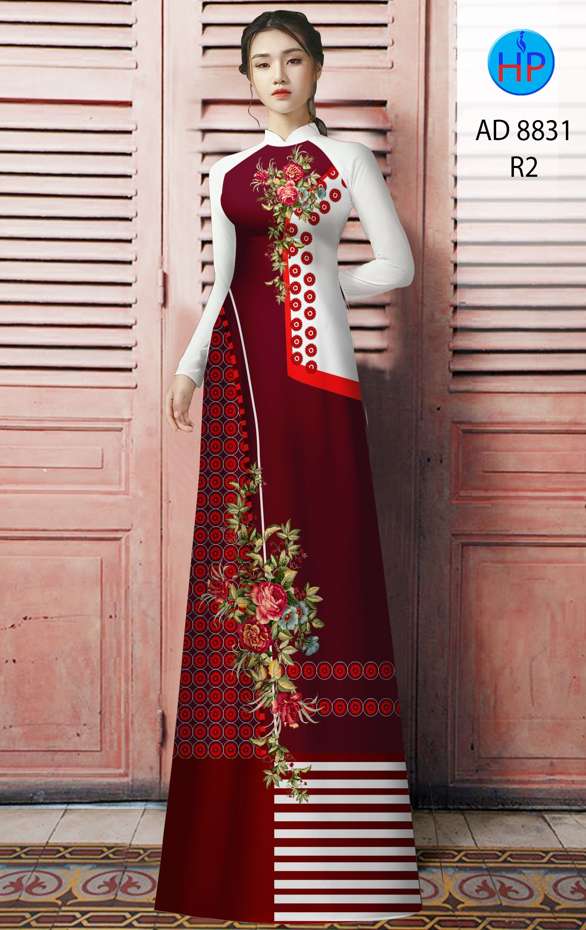 Vải Áo Dài Hoa Hồng Độc Đáo AD 8831 39 Vải Áo Dài Hoa Hồng Độc Đáo AD 8831