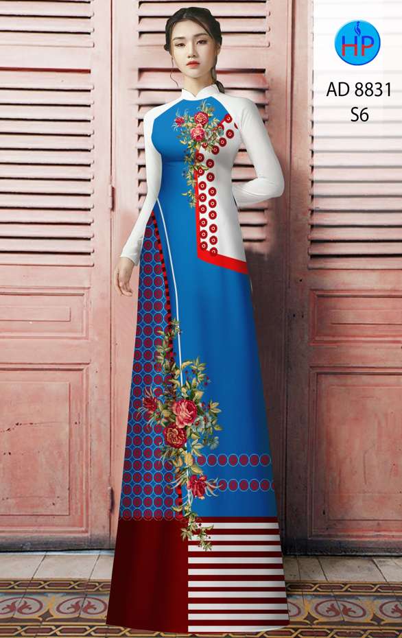 Vải Áo Dài Hoa Hồng Độc Đáo AD 8831 40 Vải Áo Dài Hoa Hồng Độc Đáo AD 8831