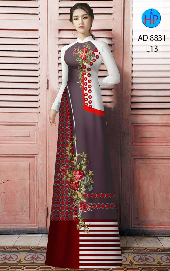 Vải Áo Dài Hoa Hồng Độc Đáo AD 8831 42 Vải Áo Dài Hoa Hồng Độc Đáo AD 8831