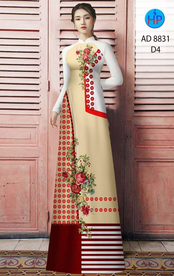 Vải Áo Dài Hoa Hồng Độc Đáo AD 8831 45 Vải Áo Dài Hoa Hồng Độc Đáo AD 8831