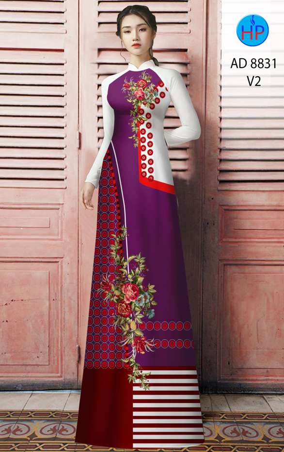 Vải Áo Dài Hoa Hồng Độc Đáo AD 8831 46 Vải Áo Dài Hoa Hồng Độc Đáo AD 8831