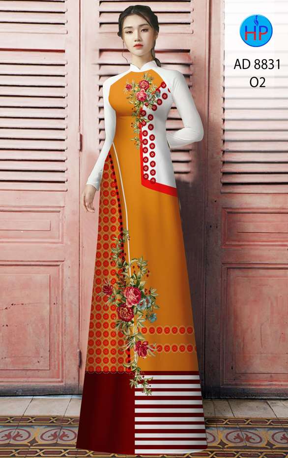 Vải Áo Dài Hoa Hồng Độc Đáo AD 8831 43 Vải Áo Dài Hoa Hồng Độc Đáo AD 8831