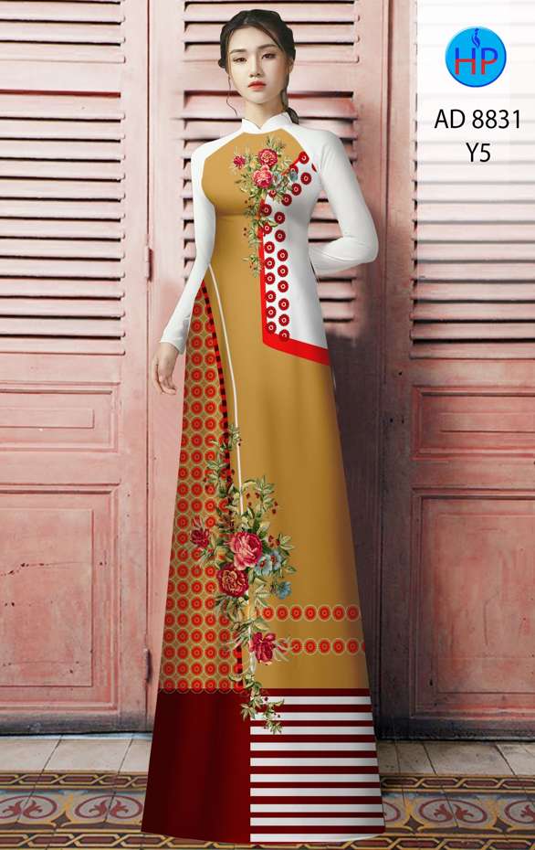 Vải Áo Dài Hoa Hồng Độc Đáo AD 8831 47 Vải Áo Dài Hoa Hồng Độc Đáo AD 8831
