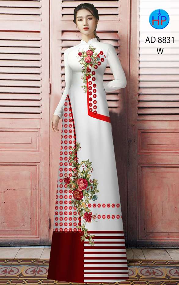 Vải Áo Dài Hoa Hồng Độc Đáo AD 8831 49 Vải Áo Dài Hoa Hồng Độc Đáo AD 8831