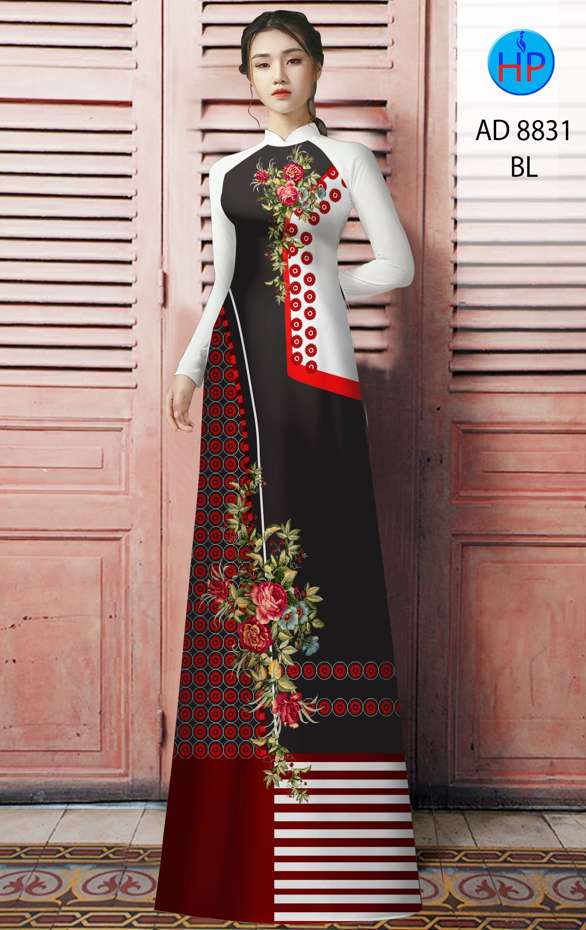 Vải Áo Dài Hoa Hồng Độc Đáo AD 8831 51 Vải Áo Dài Hoa Hồng Độc Đáo AD 8831
