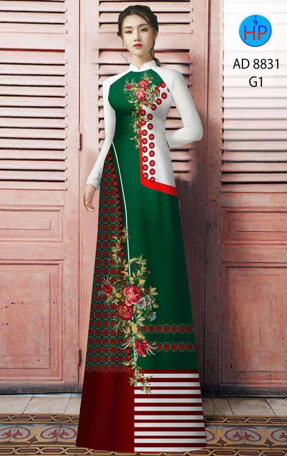 Vải Áo Dài Hoa Hồng Độc Đáo AD 8831 53 Vải Áo Dài Hoa Hồng Độc Đáo AD 8831