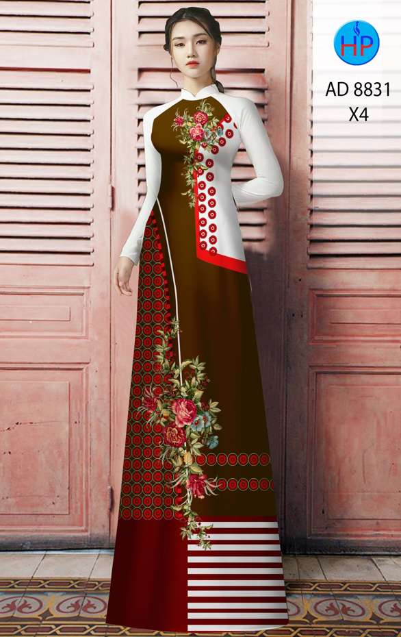 Vải Áo Dài Hoa Hồng Độc Đáo AD 8831 52 Vải Áo Dài Hoa Hồng Độc Đáo AD 8831