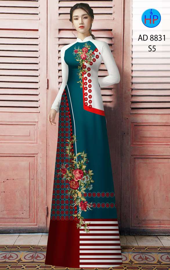 Vải Áo Dài Hoa Hồng Độc Đáo AD 8831 54 Vải Áo Dài Hoa Hồng Độc Đáo AD 8831