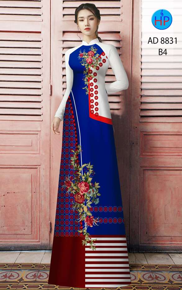 Vải Áo Dài Hoa Hồng Độc Đáo AD 8831 55 Vải Áo Dài Hoa Hồng Độc Đáo AD 8831