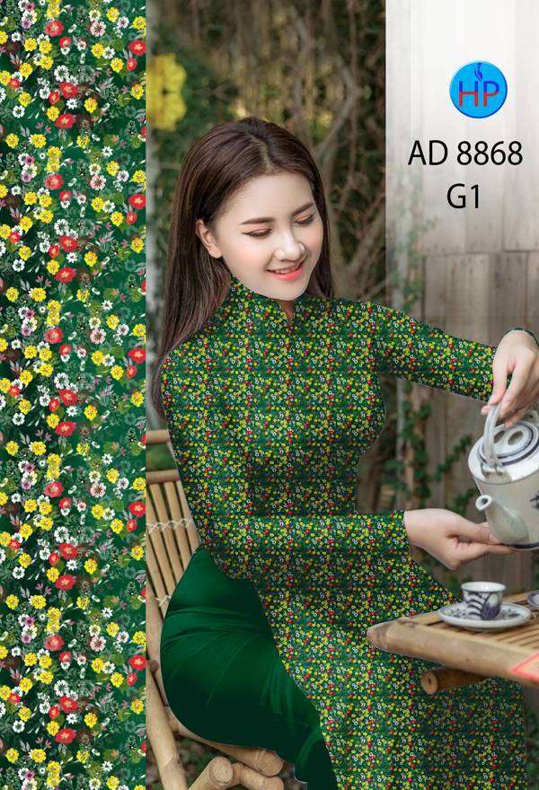 Vải Áo Dài Hoa Nhí Mới Ra AD 8868 38 Vải Áo Dài Hoa Nhí Mới Ra AD 8868