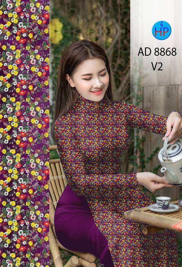 Vải Áo Dài Hoa Nhí Mới Ra AD 8868 42 Vải Áo Dài Hoa Nhí Mới Ra AD 8868