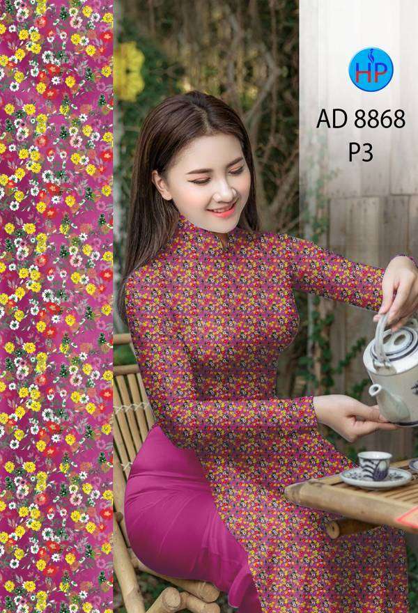 Vải Áo Dài Hoa Nhí Mới Ra AD 8868 45 Vải Áo Dài Hoa Nhí Mới Ra AD 8868