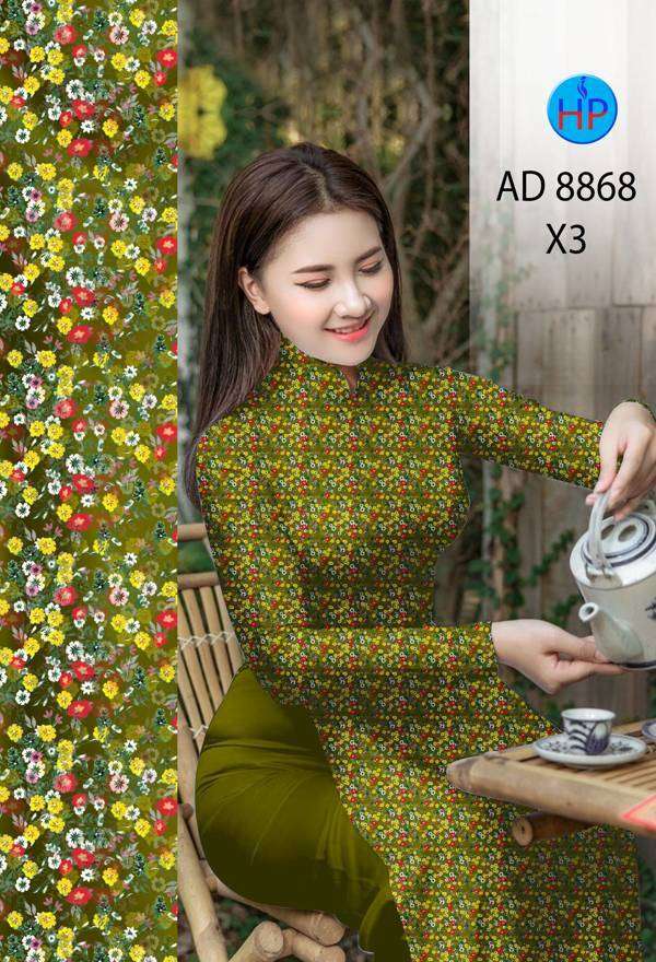 Vải Áo Dài Hoa Nhí Mới Ra AD 8868 51 Vải Áo Dài Hoa Nhí Mới Ra AD 8868