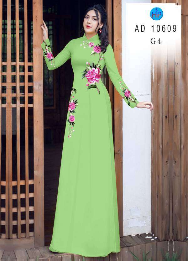 Vải Áo Dài Hoa In 3D Kiểu Mới AD 10609