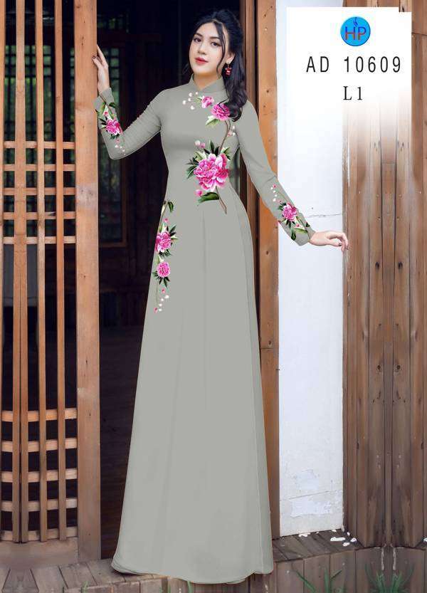 Vải Áo Dài Hoa In 3D Kiểu Mới AD 10609