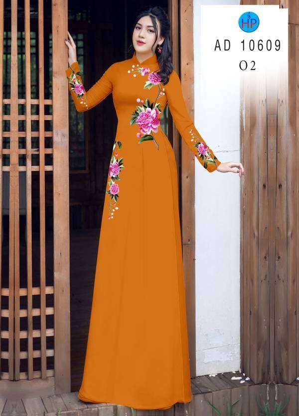 Vải Áo Dài Hoa In 3D Kiểu Mới AD 10609