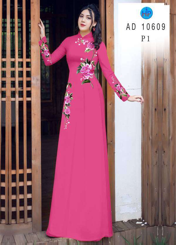 Vải Áo Dài Hoa In 3D Kiểu Mới AD 10609