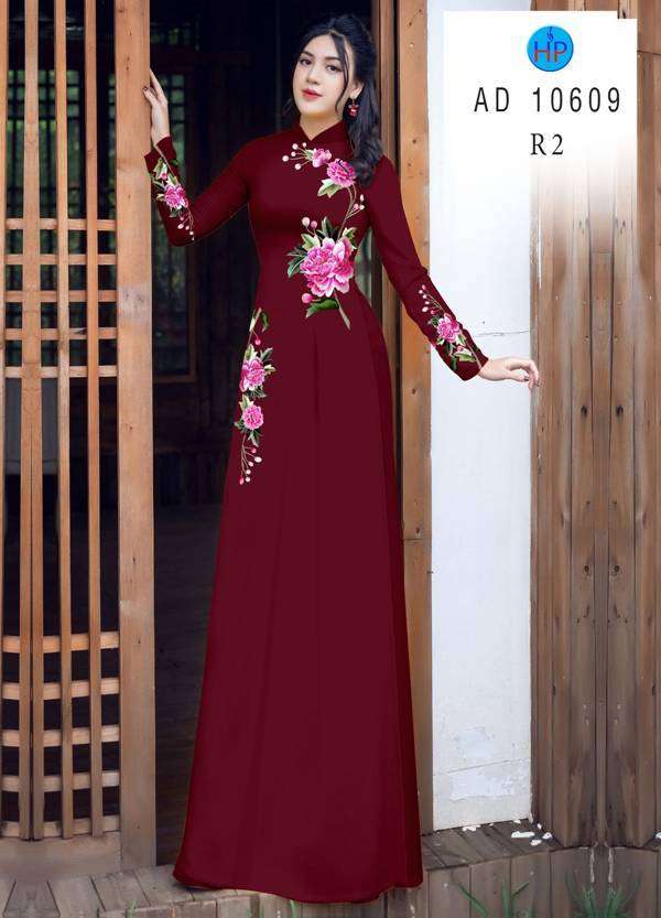 Vải Áo Dài Hoa In 3D Kiểu Mới AD 10609