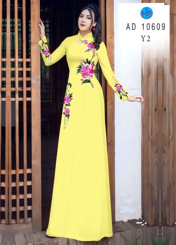 Vải Áo Dài Hoa In 3D Kiểu Mới AD 10609