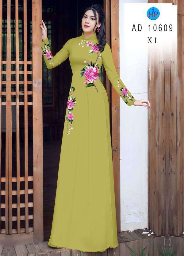 Vải Áo Dài Hoa In 3D Kiểu Mới AD 10609