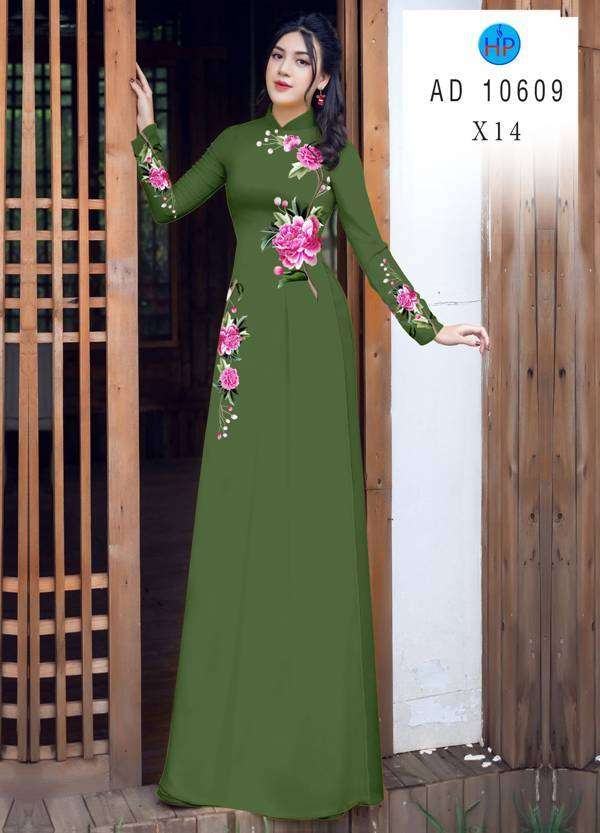 Vải Áo Dài Hoa In 3D Kiểu Mới AD 10609