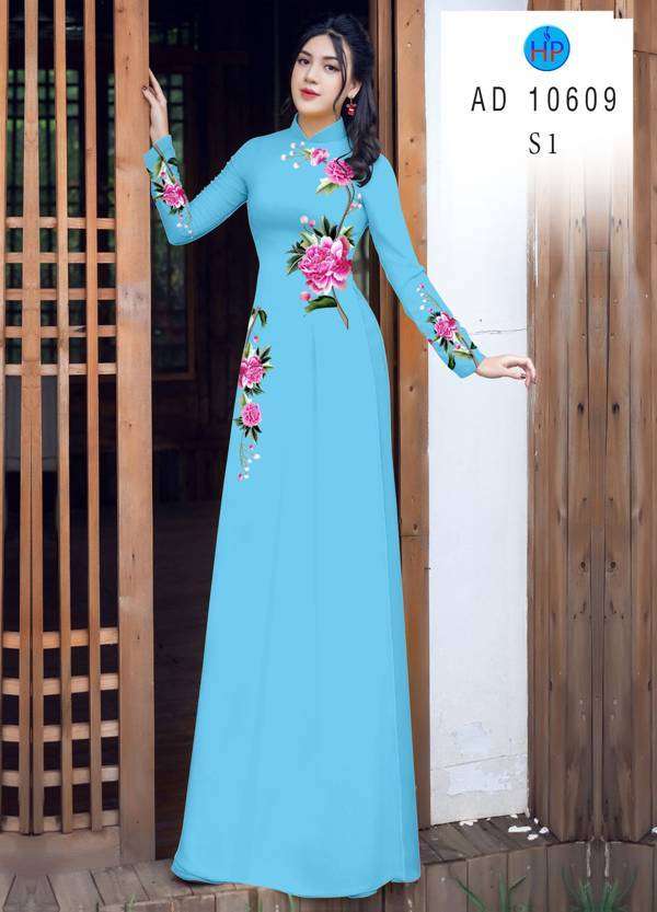 Vải Áo Dài Hoa In 3D Kiểu Mới AD 10609