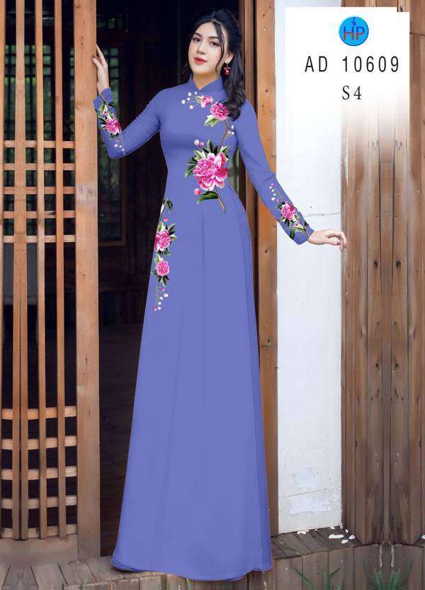 Vải Áo Dài Hoa In 3D Kiểu Mới AD 10609