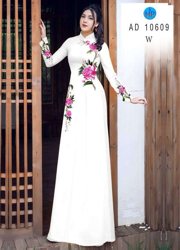 Vải Áo Dài Hoa In 3D Kiểu Mới AD 10609