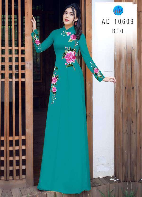 Vải Áo Dài Hoa In 3D Kiểu Mới AD 10609