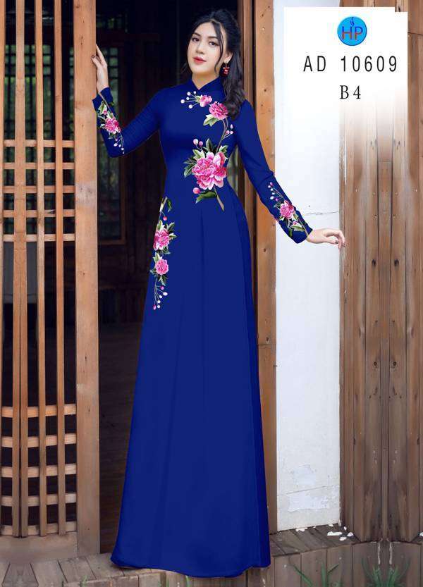 Vải Áo Dài Hoa In 3D Kiểu Mới AD 10609