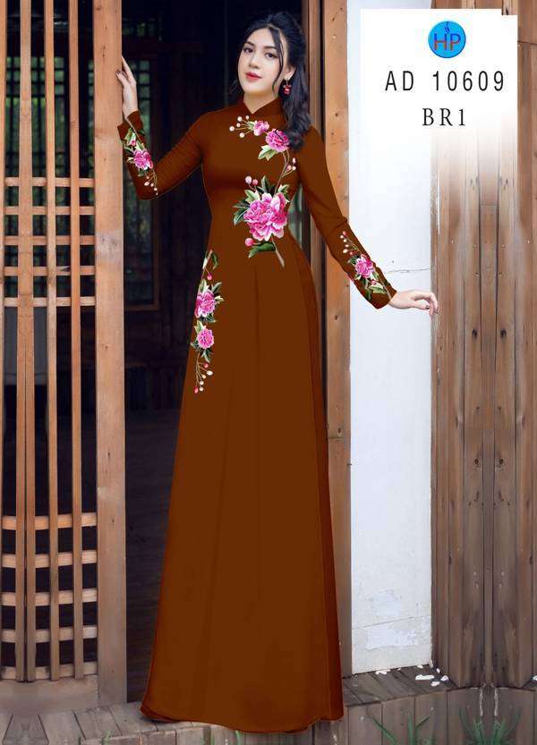 Vải Áo Dài Hoa In 3D Kiểu Mới AD 10609