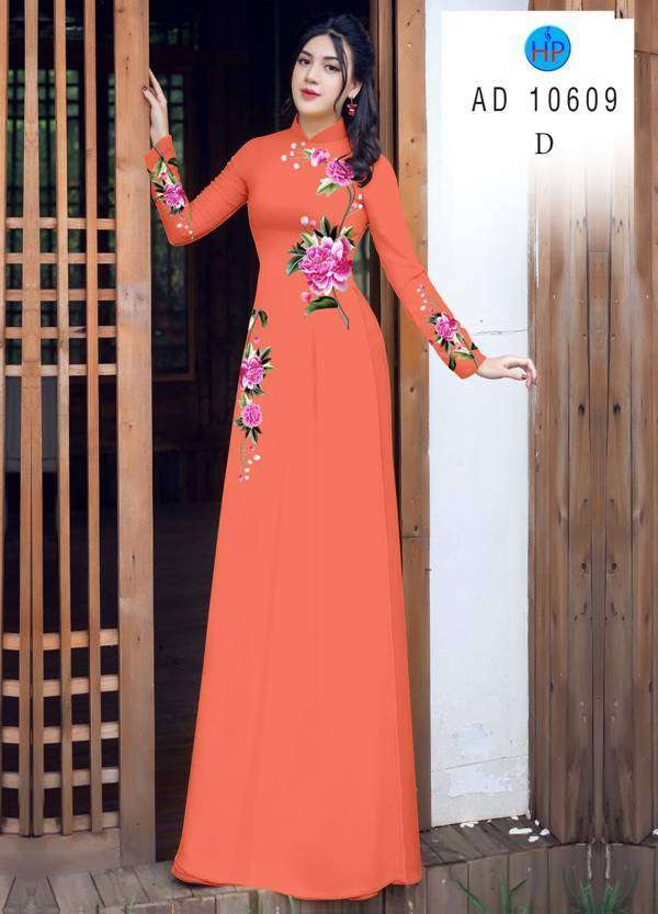 Vải Áo Dài Hoa In 3D Kiểu Mới AD 10609